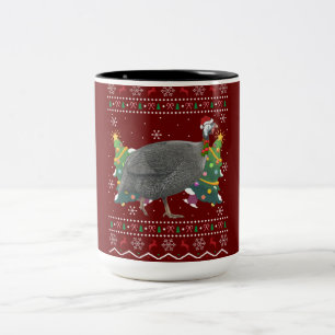 Guinea Fowl Xmas Gift Ugly Guinea Fowl Bird Christ Two-Tone Coffee Mug