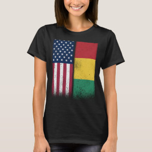 Guinea Guinean American Flags Proud USA Guinea T-Shirt