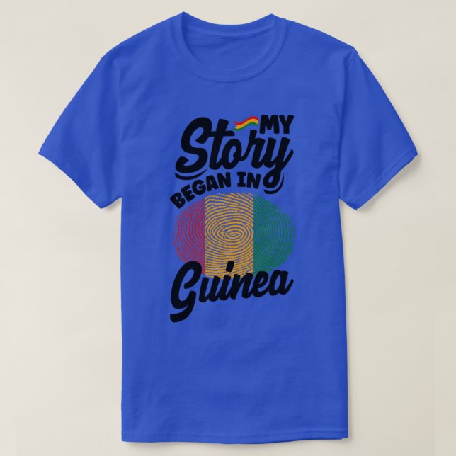 Guinea Guinean Guinea Flag My Story Began In Guine T-Shirt (Design Front)