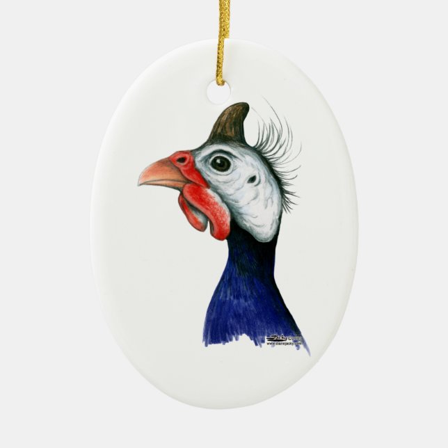 Guinea Head Ceramic Tree Decoration (Front)