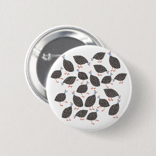 Guinea Hen 6 Cm Round Badge