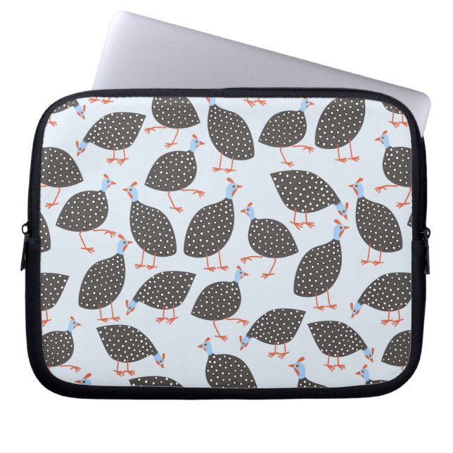 Guinea Hen Bird Pattern Laptop Sleeve (Front)