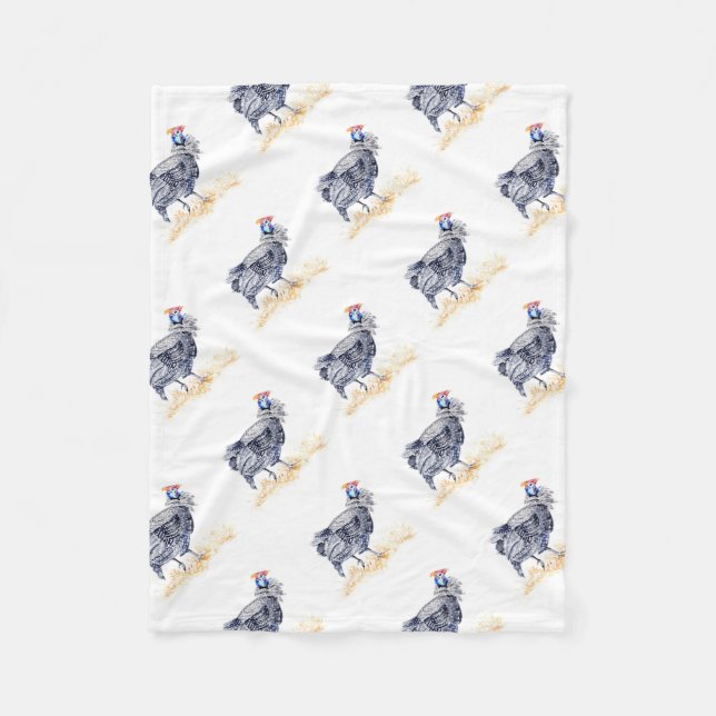 Guinea hen fleece blanket (Front)
