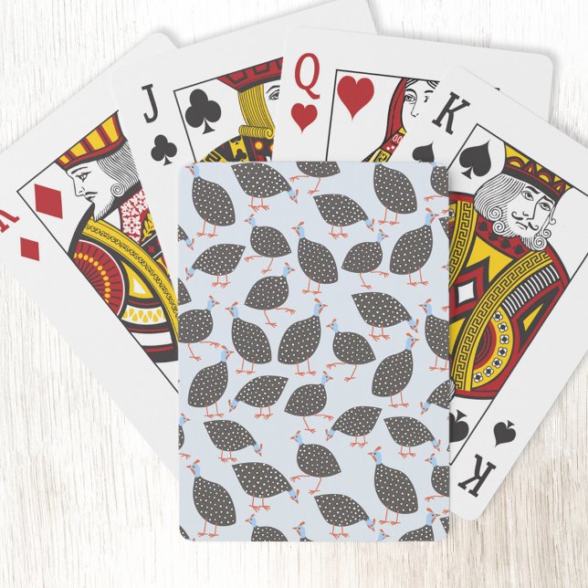 Guinea Hen Pattern Playing Cards (Fun Guineafowl bird art playing cards)