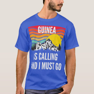 Guinea Is Calling And I Must Go, Wavy Sunset Desig T-Shirt