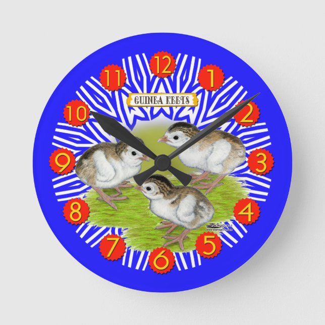Guinea Keets Trio Clock (Front)