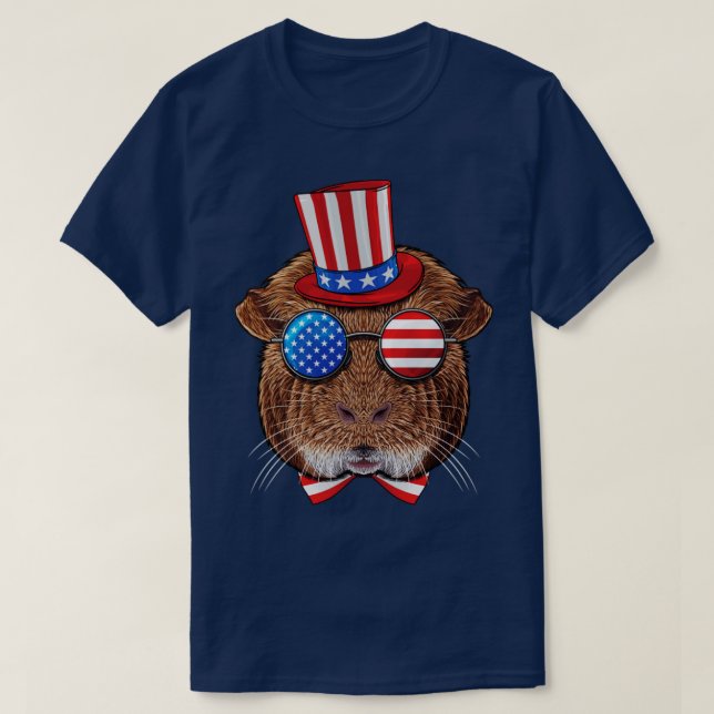 Guinea Pig 4th of July American Guinea Pig USA Unc T-Shirt (Design Front)