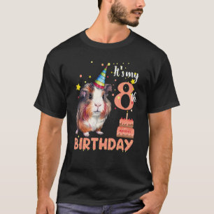 Guinea Pig 8 Year old Cavy 8th Birthday Toddler Bo T-Shirt