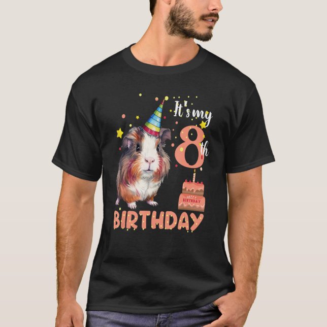 Guinea Pig 8 Year old Cavy 8th Birthday Toddler Bo T-Shirt (Front)