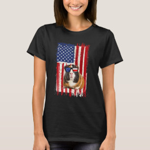 Guinea Pig American Flag Patriotic Pet 4th Jul T-Shirt