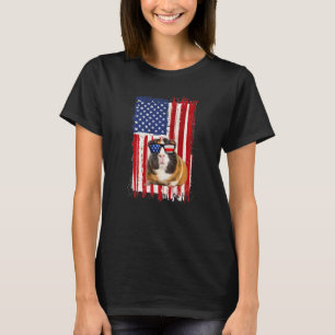 Guinea Pig American Flag Patriotic Pet 4th July T-Shirt