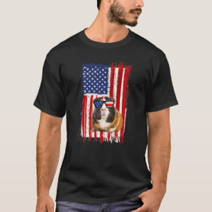 Guinea Pig American Flag Patriotic Pet 4th July T-Shirt