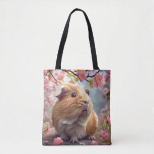 Guinea Pig Amidst Spring Blossoms Tote Bag