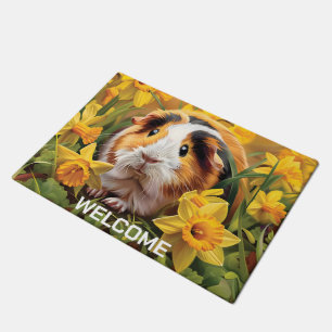 Guinea Pig Amongst The Daffodils Doormat