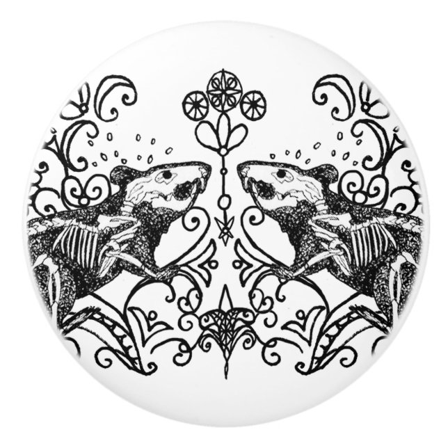 Guinea Pig Anatomy Ceramic Knob (Front)