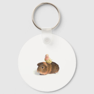 guinea pig and yellow bird key ring