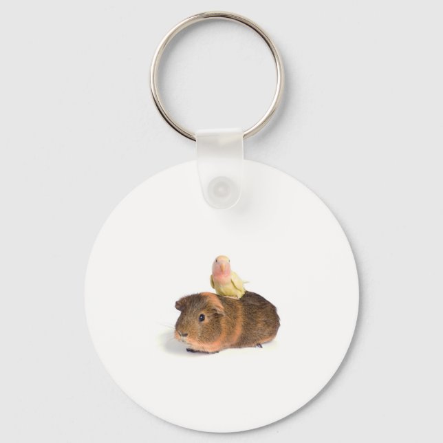 guinea pig and yellow bird key ring (Front)