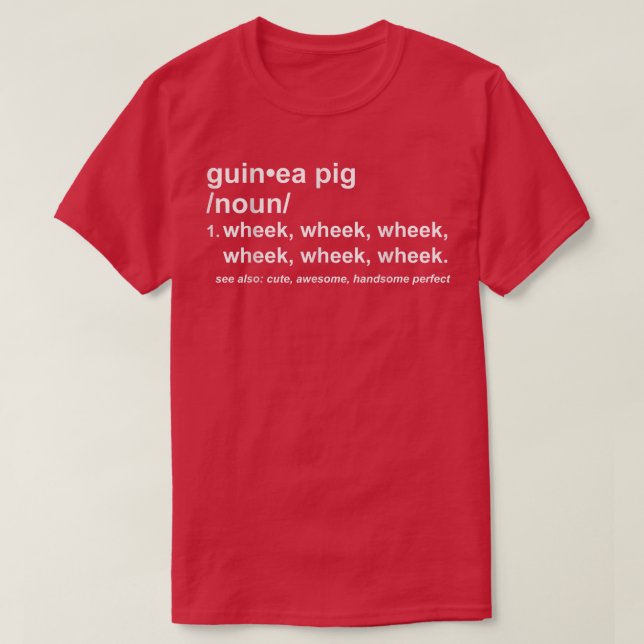 Guinea Pig Animal Lover Guinea Pig Definition Cute T-Shirt (Design Front)