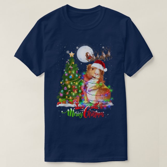 Guinea Pig Animal Merry Christmas Animal Lover T-S T-Shirt (Design Front)