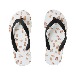 guinea pig army cute pattern kid's flip flops