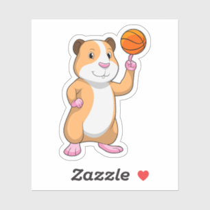 Guinea pig as Basketball player with Basketball.pn