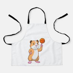 Guinea pig as Basketball player with Basketball.pn Apron