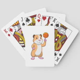 Guinea pig as Basketball player with Basketball.pn Playing Cards