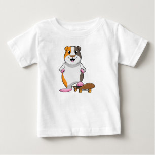 Guinea pig as Skater with Skateboard Baby T-Shirt