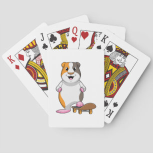 Guinea pig as Skater with Skateboard Playing Cards