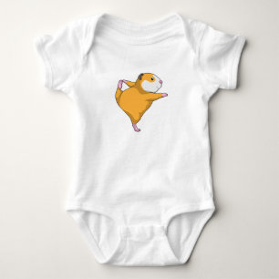 Guinea pig at Yoga Stretching exercise Baby Bodysuit