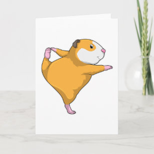 Guinea pig at Yoga Stretching exercise Card