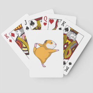 Guinea pig at Yoga Stretching exercise Playing Cards