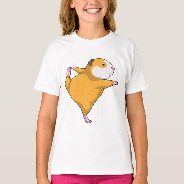 Guinea pig at Yoga Stretching exercise T-Shirt (Front)