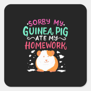 Guinea Pig Back To School Square Sticker
