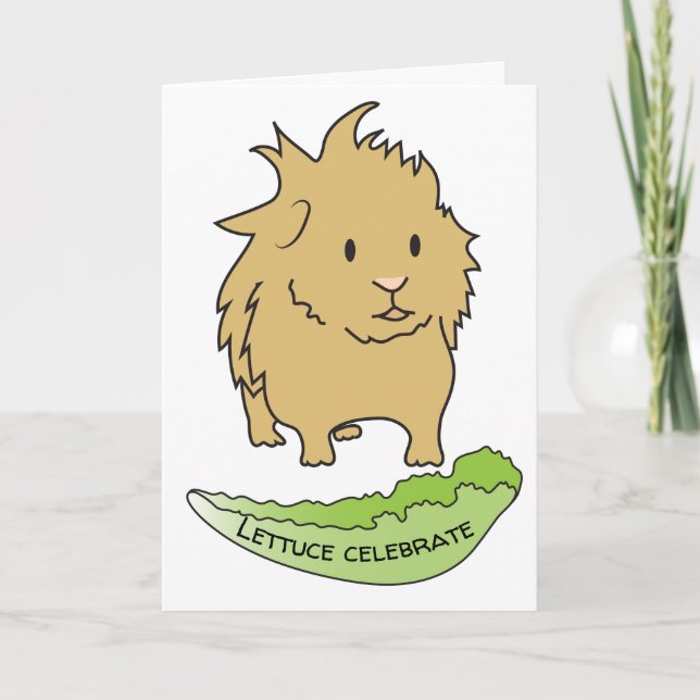 Guinea Pig Birthday Abyssinian Card (Front)