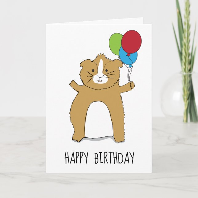 Guinea Pig Birthday For Boy or Girl Card (Front)