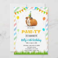 Guinea Pig birthday invitation