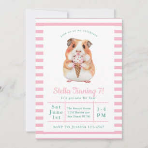 Guinea Pig Birthday Party Icecream Invitation