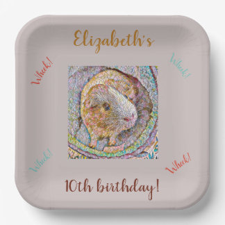 Guinea Pig Birthday Party Plates (Customisable)