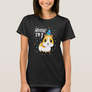 Guinea Pig Birthday Party Wheek Kids 7 Year Old 7t T-Shirt
