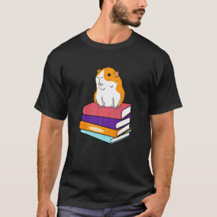 Guinea Pig Book Furry Pet Reading Hobby T-Shirt