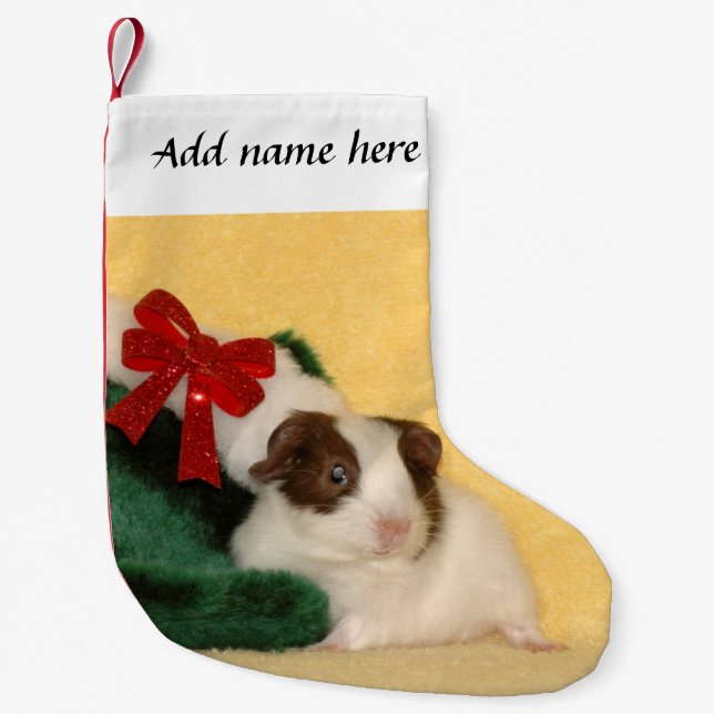 Guinea Pig bow Christmas Stocking (Front)
