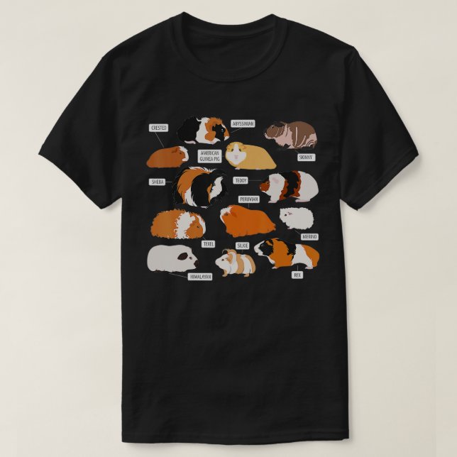Guinea pig breeds   Costume Clothing Accessories  T-Shirt (Design Front)