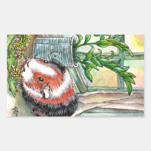 Guinea Pig by the Window Rectangular Sticker
