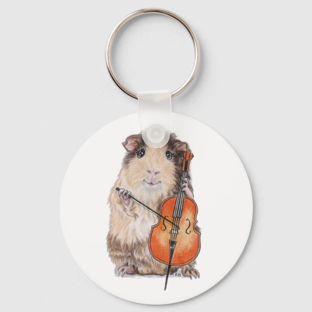 GUINEA PIG CELLO PLAYER KEY RING (Front)