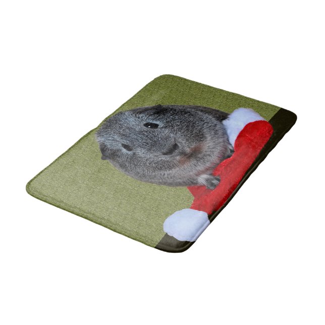 Guinea Pig Christmas Bath Mat (Angled)