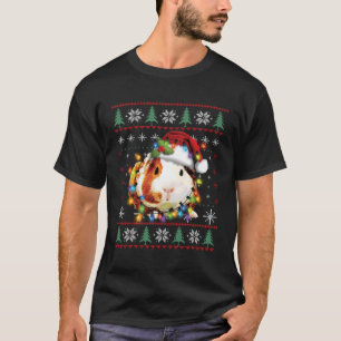 Guinea Pig Christmas Fairy Lights Santa Ugly Sweat T-Shirt