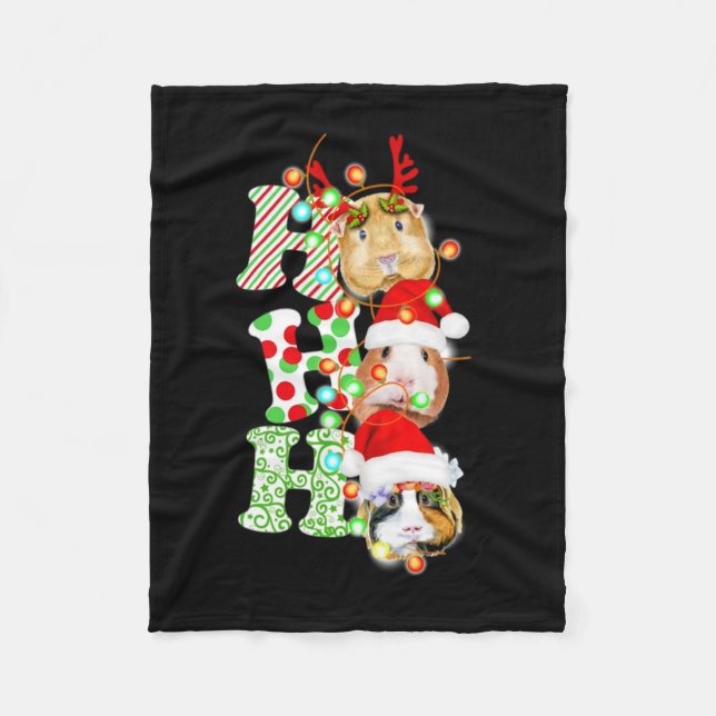 Guinea Pig Christmas Fleece Blanket (Front)