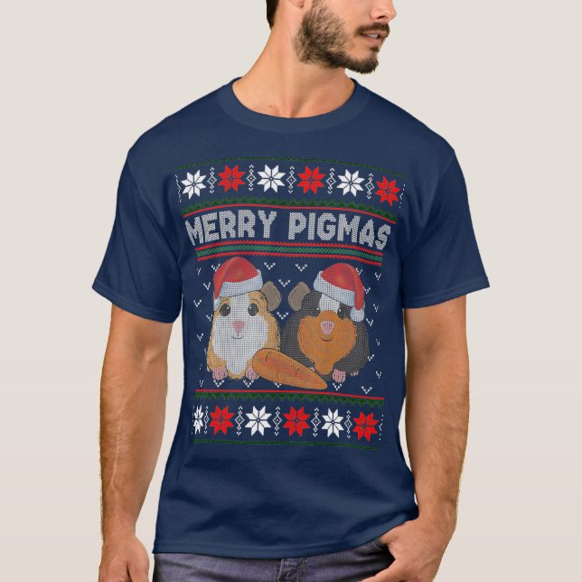 Guinea Pig Christmas  Merry Pigmas Ugly Sweater (Front)