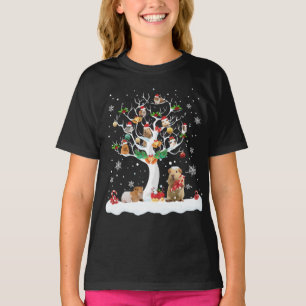 Guinea Pig Christmas On Winter Tree Goat Lover Paj T-Shirt
